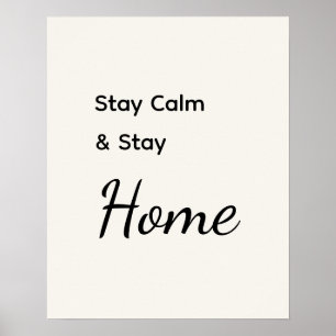 Poster Séjour Minimaliste Garder Son Calme & Rester Blanc