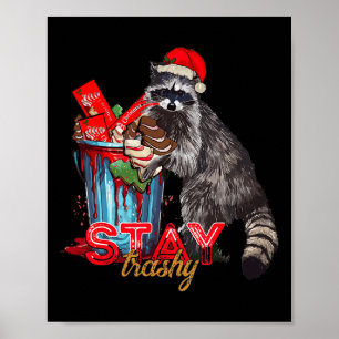 Poster Séjour Trashy Christmas Raccoon Funny Matching Fam