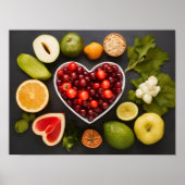Poster Sélection des aliments sains pour le coeur (Devant)