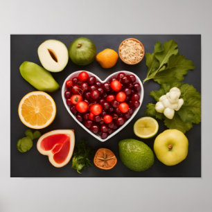Poster Sélection des aliments sains pour le coeur