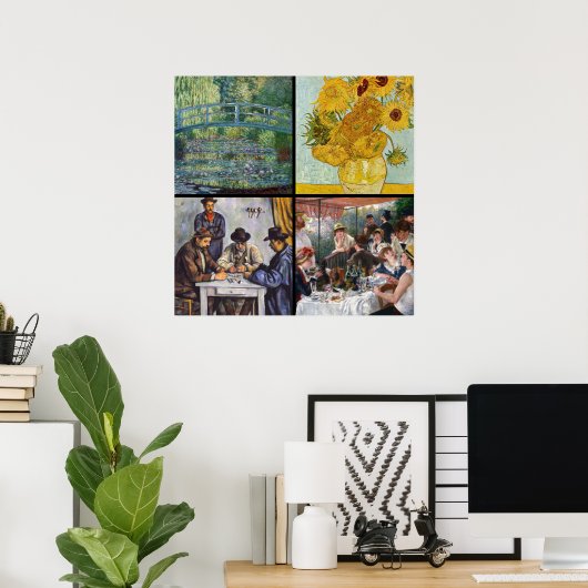 Poster Selection of various impressionist masterpieces (Bureau à domicile)