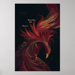 Poster S'élever comme le Phénix Ligne d'Art Doré
