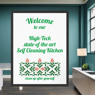 Poster Self Cleaning Cuisine Attitude et plaisir