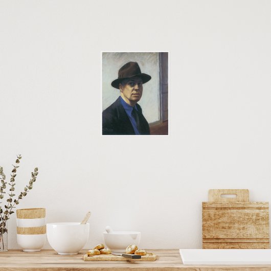 Poster Self-Portrait Edward Hopper (Cuisine)