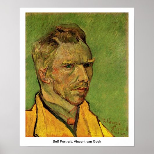 Poster Self Portrait, Vincent van Gogh. (Devant)