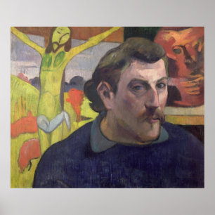 Poster Self Portrait with the Yellow Christ, 1890