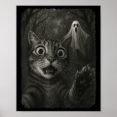 Poster Selfie Chat Halloween Drôle Avec Soky Chat Ghost L (Devant)