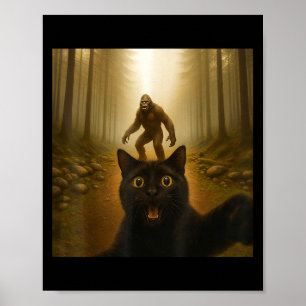 Poster Selfie De Chat Avec Bigfoot Drôle Cadeaux De Chats