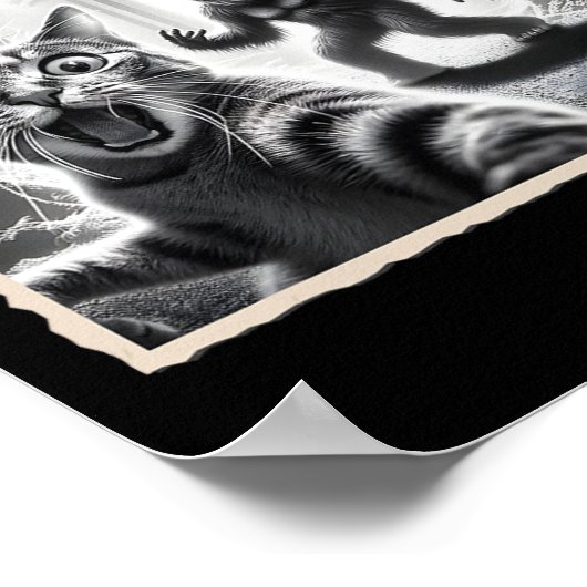 Poster Selfie De Chat Avec Bigfoot Et Ufo Funny Sasquatch (Coin)