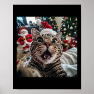 Poster Selfie De Chat Drôle Avec Père Noël Noël 9