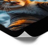 Poster Selfie De Chat Drôle Avec Père Noël Sleigh Noël No (Coin)