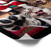 Poster Selfie De Chien De Chat De Noël Drôle Avec Santa C (Coin)