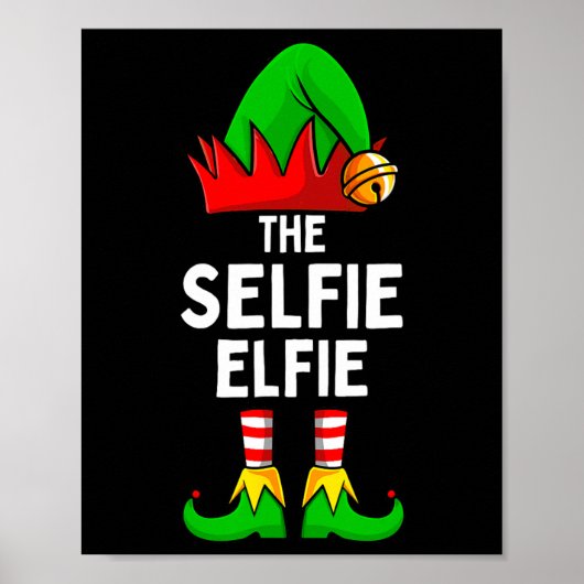 Poster Selfie Elfe Elf Correspondant Famille Noël (Devant)