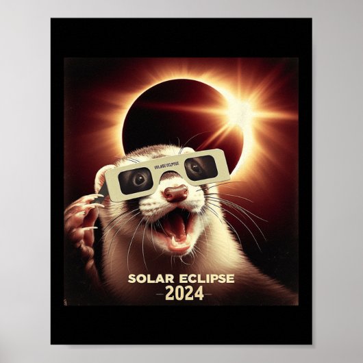 Poster Selfie Ferret Enfants Mens Solaire Eclipse Ferret (Devant)
