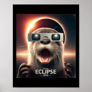 Poster Selfie Loutre Enfants Hommes Éclipse Solaire