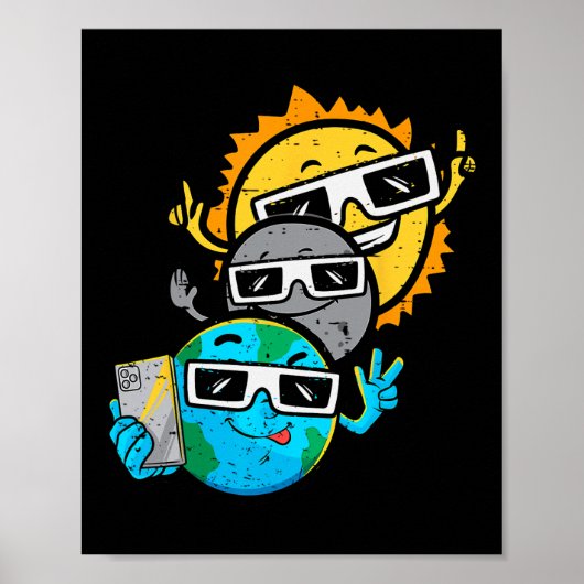 Poster Selfie Terre Lune Chaser Solaire Total Éclipse Sol (Devant)
