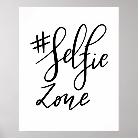 Poster Selfie Zone Script manuscrit Panneau Mariage moder (Devant)