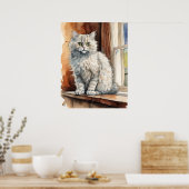 Poster Selkirk rex Chat - Art Chat (Cuisine)