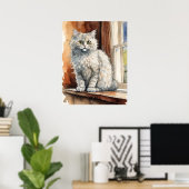 Poster Selkirk rex Chat - Art Chat (Bureau à domicile)