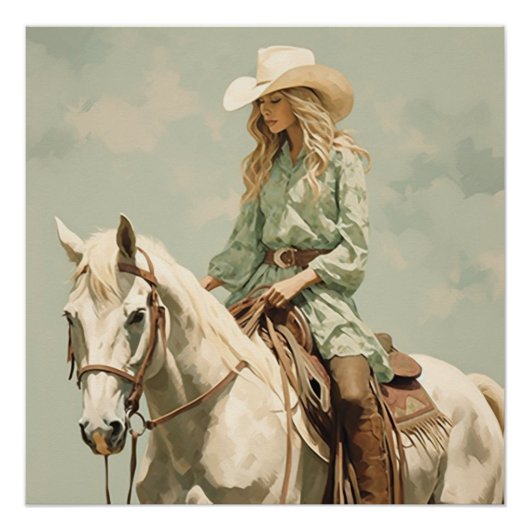 Poster Selle Splendor Stitché : Cowgirl Wall Art (Devant)