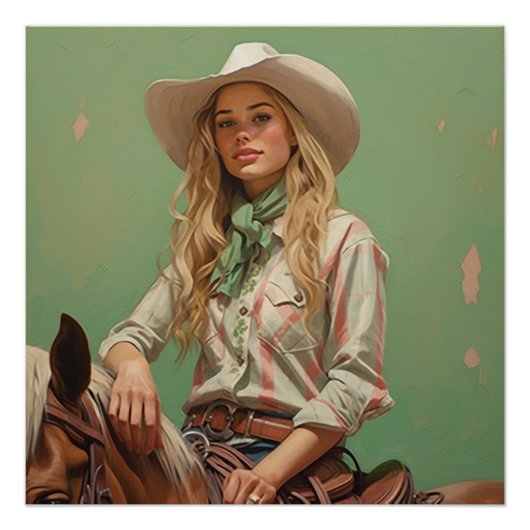Poster Selles de prairie : Cowgirl Wall Art (Devant)