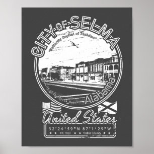 POSTER SELMA CITY VINTAGE - ALABAMA