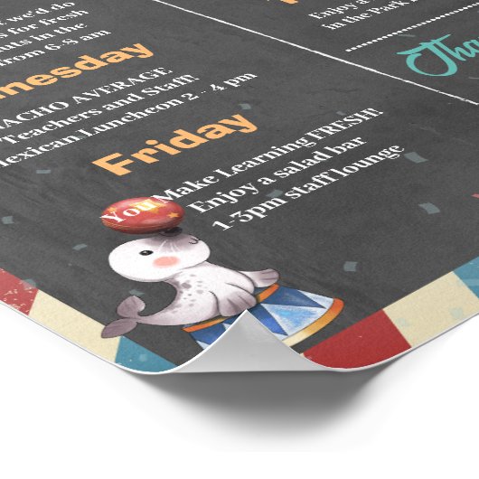 Poster Semaine d'appréciation de l'enseignant à thème du (Coin)