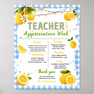 Poster Semaine d'appréciation de l'enseignant Lemon Itiné