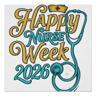 Poster Semaine de l'infirmière 2026 Stethoscope Shirt Des