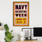 Poster Semaine du recrutement de la Marine (Bureau à domicile)