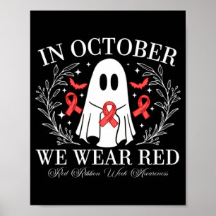 Poster Semaine du ruban rouge fantôme en octobre porter d
