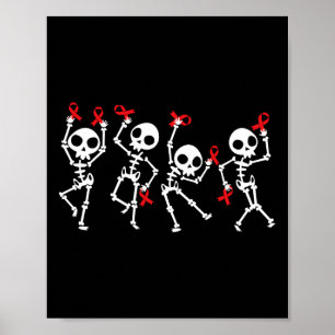 Poster Semaine du ruban rouge Sensibilisation Squelette H
