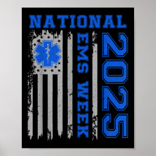 Poster Semaine Nationale Ems 2025 Drapeau Usa Services Mé