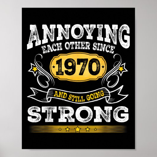 Poster S'embêter Depuis 1970 Anniversaire Mariage (Devant)