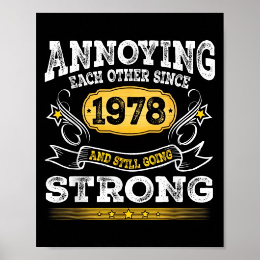 Poster S'embêter Depuis 1978 Anniversaire Mariage (Devant)