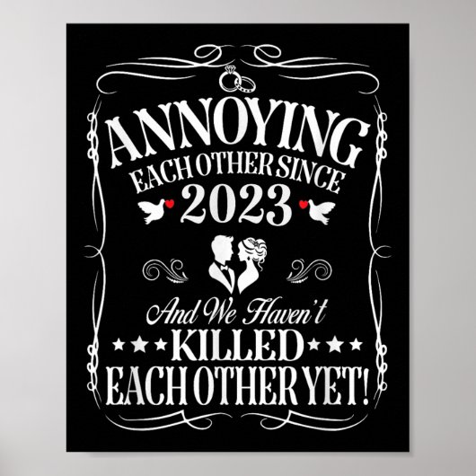 Poster S'embêter Depuis 2023 Couple Mariage Anni (Devant)