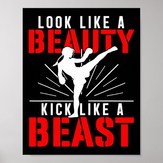 Poster Sembler la beauté botter comme un kickboxeur de la (Devant)