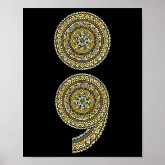 Poster Semicolon cadeau de sensibilisation à la préventio (Devant)