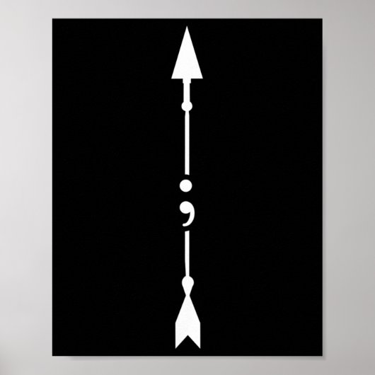 Poster Semicolon de la flèche des femmes Sensibilisation (Devant)