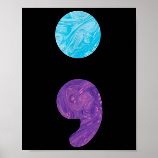 Poster Semicolon Dépression Prévention Suicide Sensibilis (Devant)