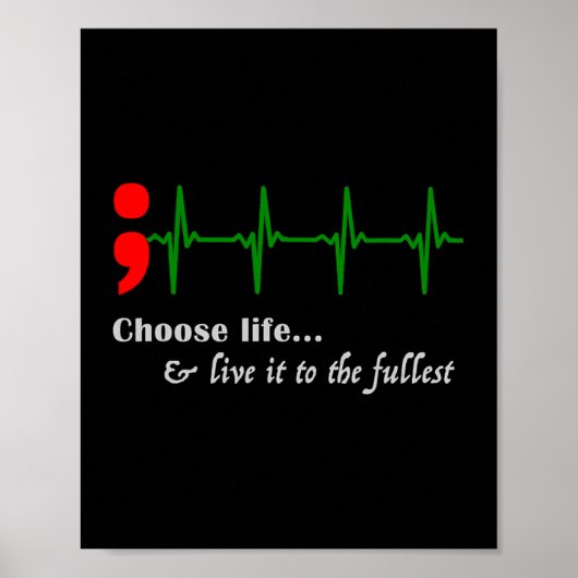 Poster Semicolon Ekg Prévention du suicide (Devant)