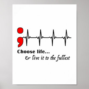 Poster Semicolon Ekg Prévention du suicide