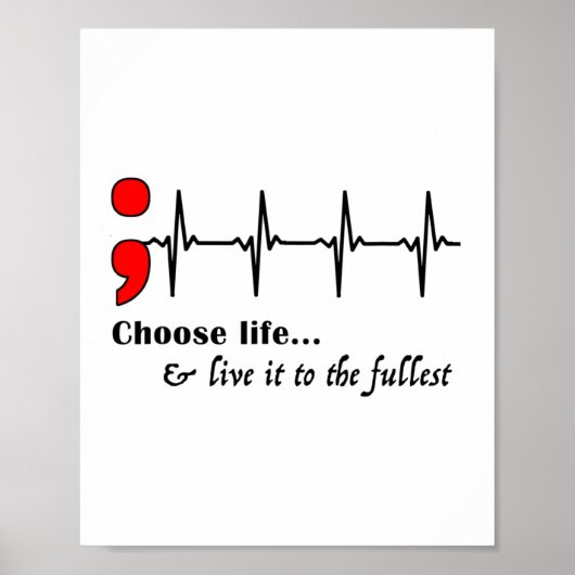 Poster Semicolon Ekg Prévention du suicide (Devant)
