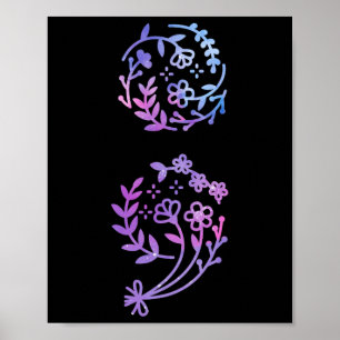 Poster Semicolon Fleur de sensibilisation à la prévention