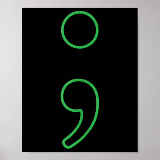 Poster Semicolon Mois de sensibilisation à la santé menta (Devant)