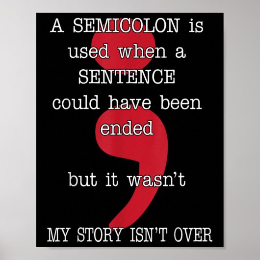 Poster Semicolon Prévention du suicide Sensibilisation Mo (Devant)