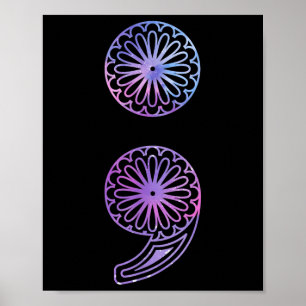 Poster Semicolon Prévention du suicide Sensibilisation Sa