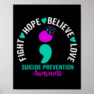 Poster Semicolon Sensibilisation au suicide Santé mentale