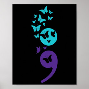 Poster Semicolon Sensibilisation au suicide Santé mentale