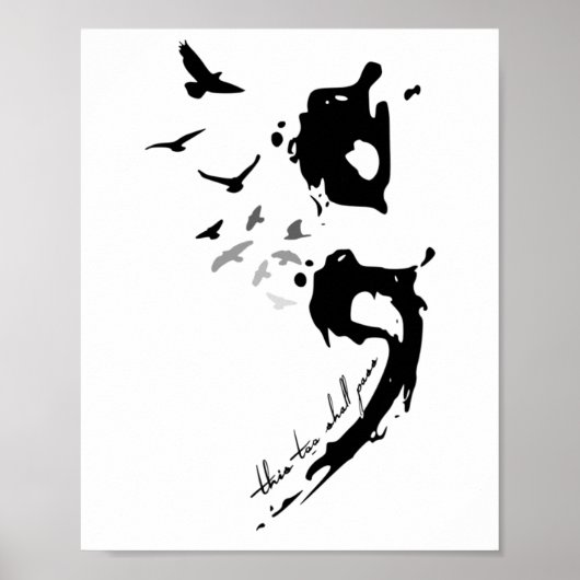 Poster Semicolon sur les problèmes de santé mentale (Devant)